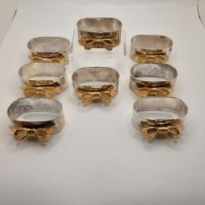 Vintage Silver-Plated Napkin Ring Set (8)